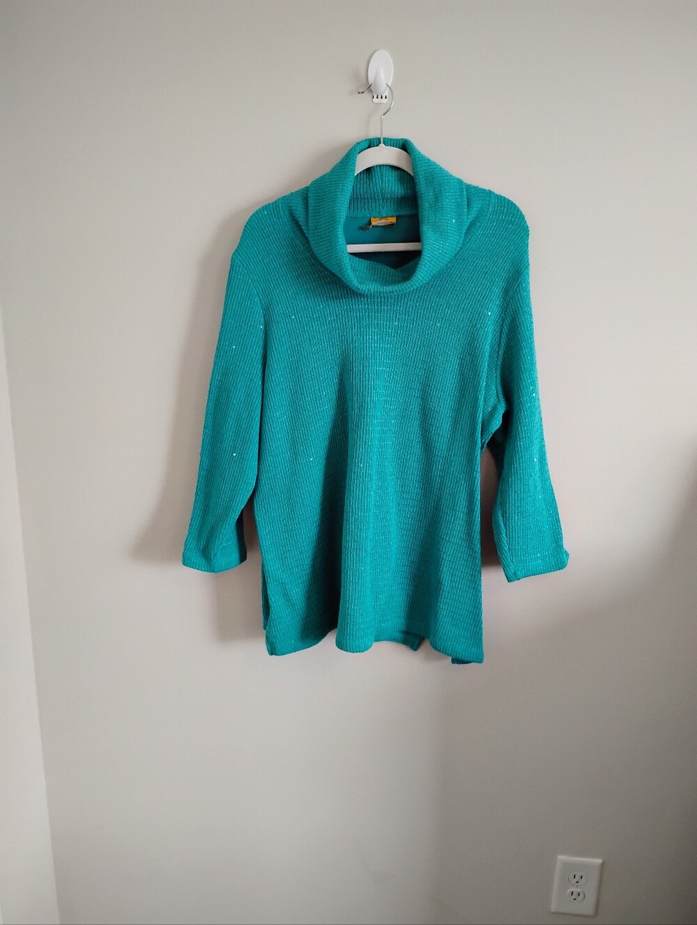 Ruby RdTurquoise Cowl Neck Women's Sweater